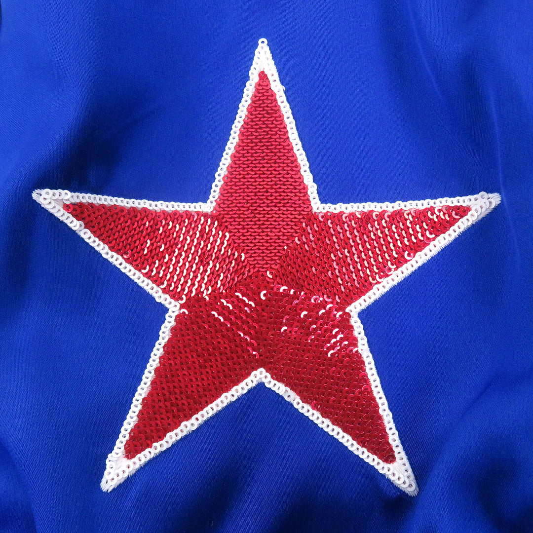 Pristine CELINE Blouson Sequin Embroidered American Teddy Jacket blue Rayon