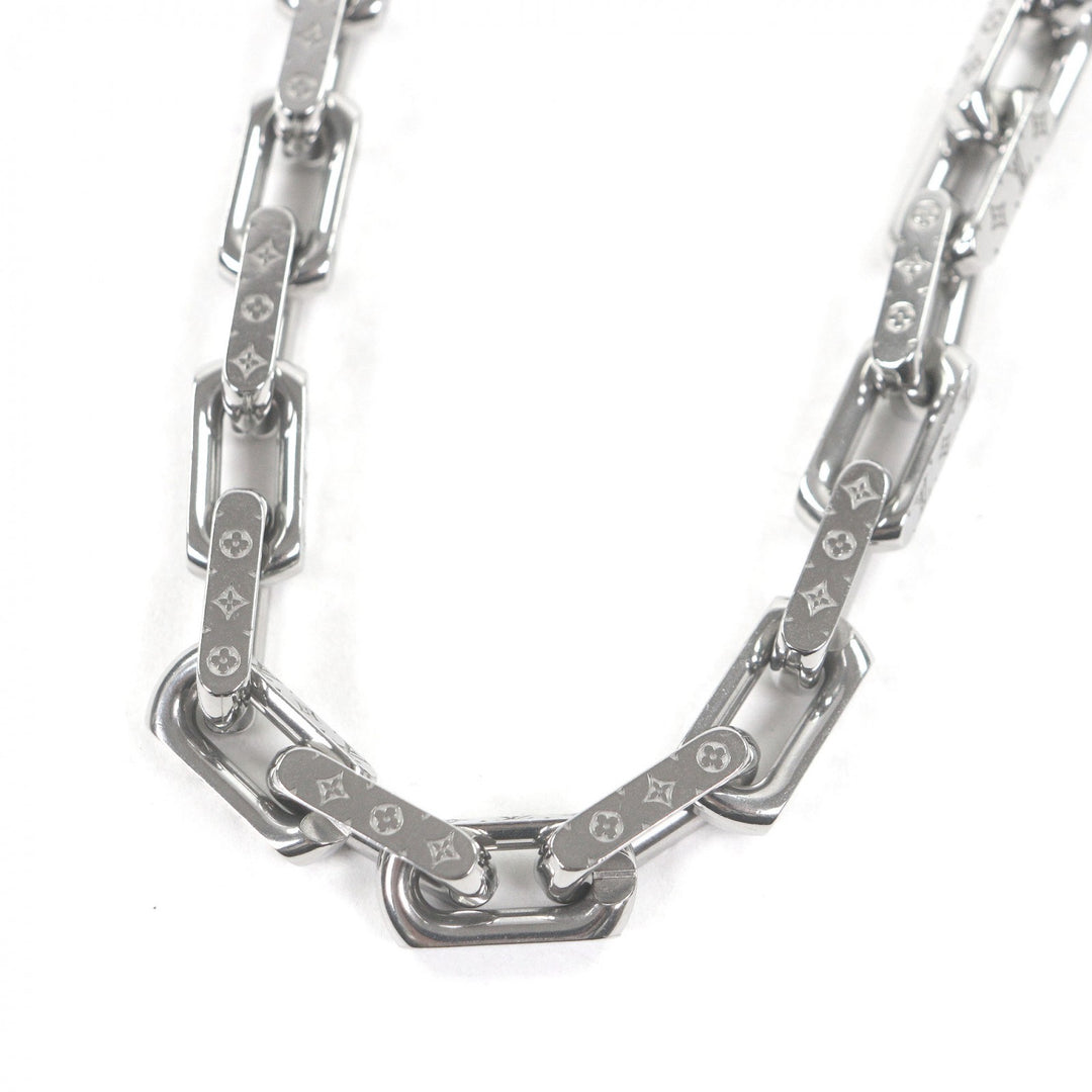Great LOUIS VUITTON Necklace Necklace Chain Monogram Silver