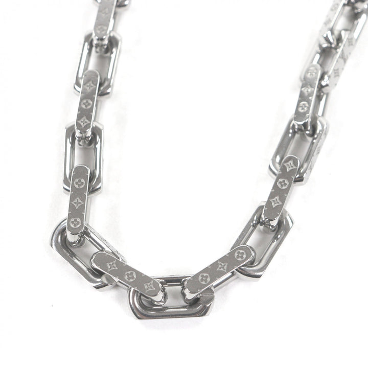 Great LOUIS VUITTON Necklace Necklace Chain Monogram Silver