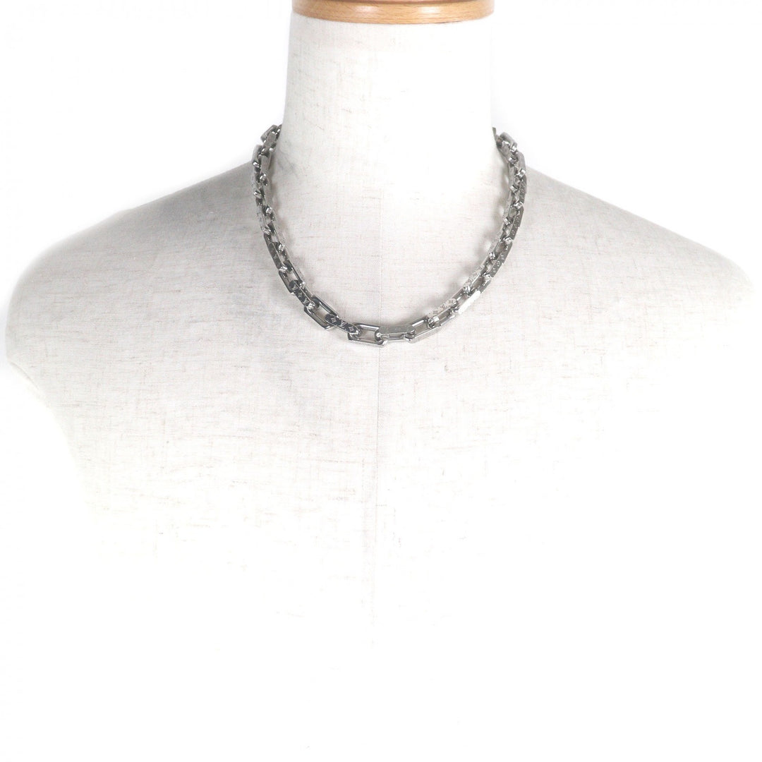 Great LOUIS VUITTON Necklace Necklace Chain Monogram Silver