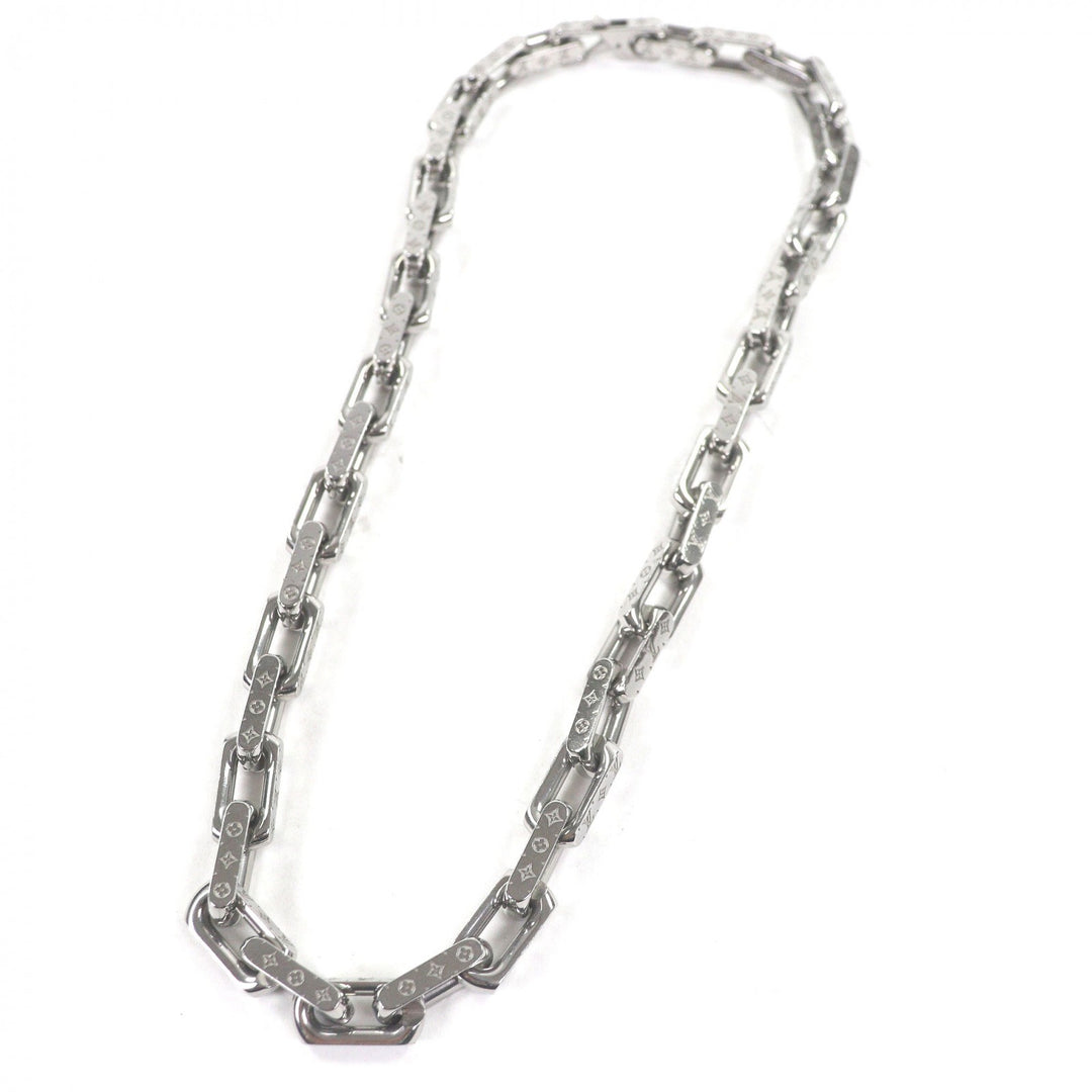 Great LOUIS VUITTON Necklace Necklace Chain Monogram Silver