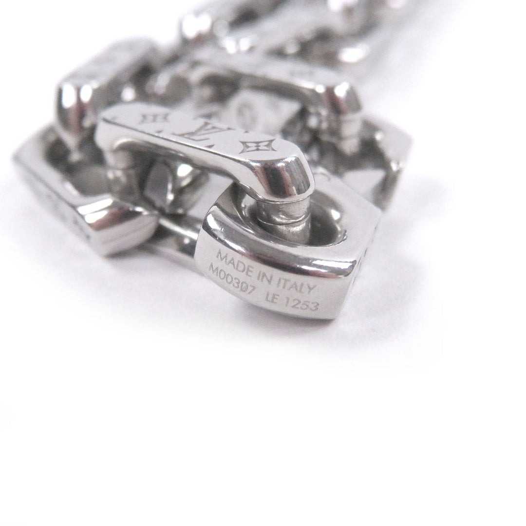 Great LOUIS VUITTON Necklace Necklace Chain Monogram Silver