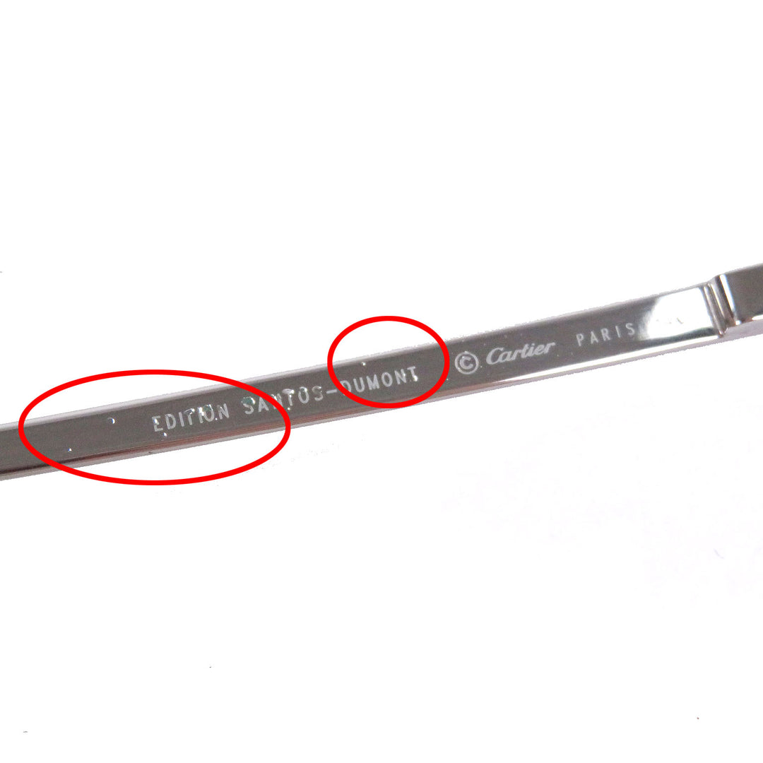 Very Good Cartier sunglasses Santos Dumont Teardrop Silver mens