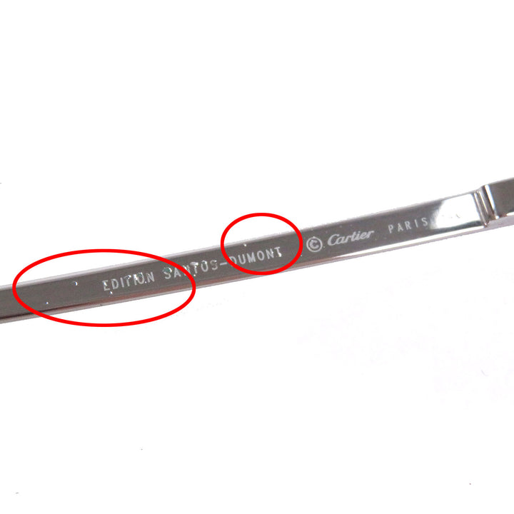 Very Good Cartier sunglasses Santos Dumont Teardrop Silver mens