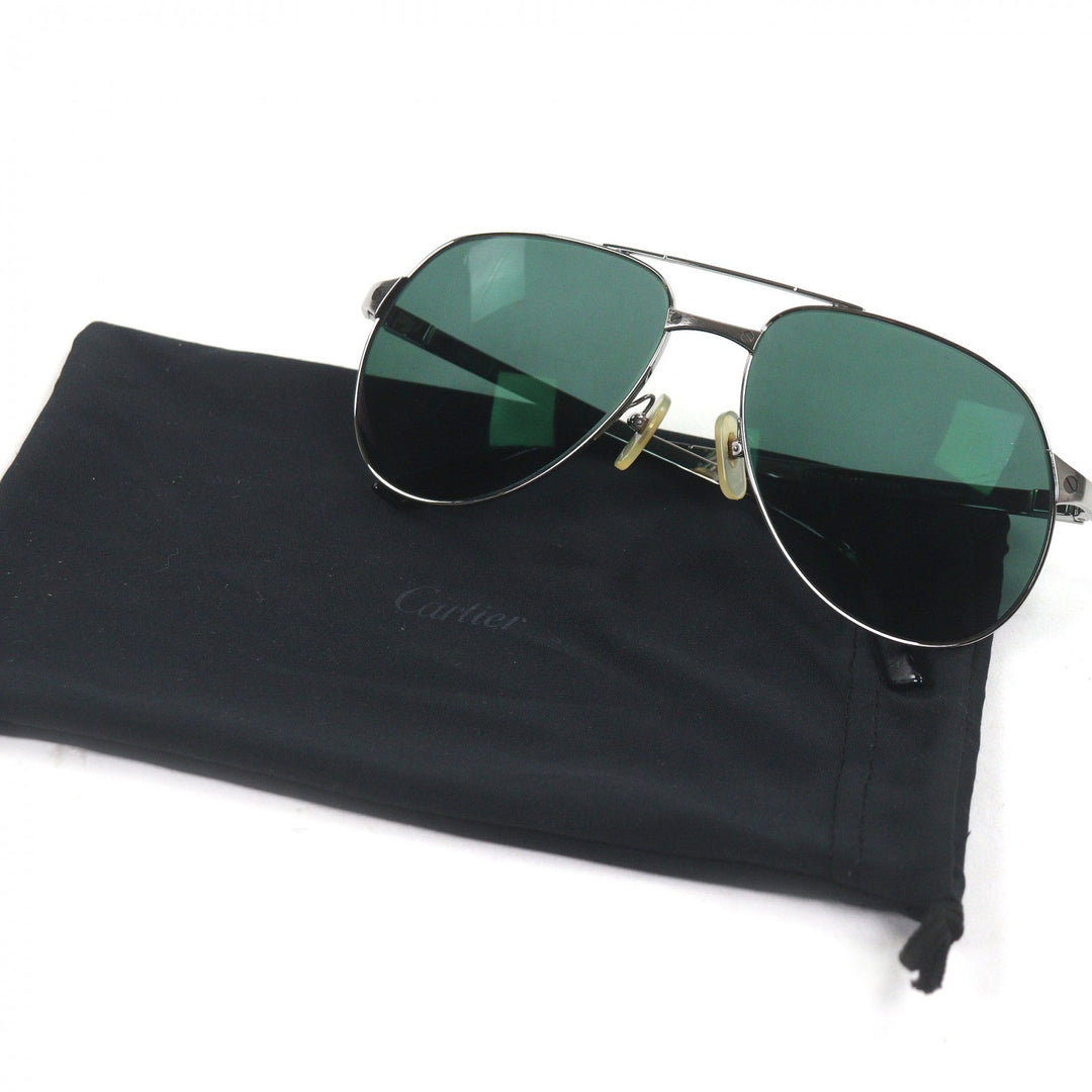 Very Good Cartier sunglasses Santos Dumont Teardrop Silver mens
