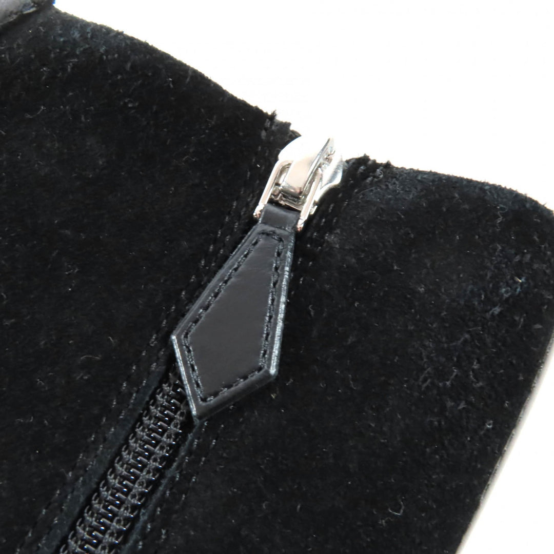 Pristine HERMES High cut sneakers Lace-up H logo side zip black Provence 36