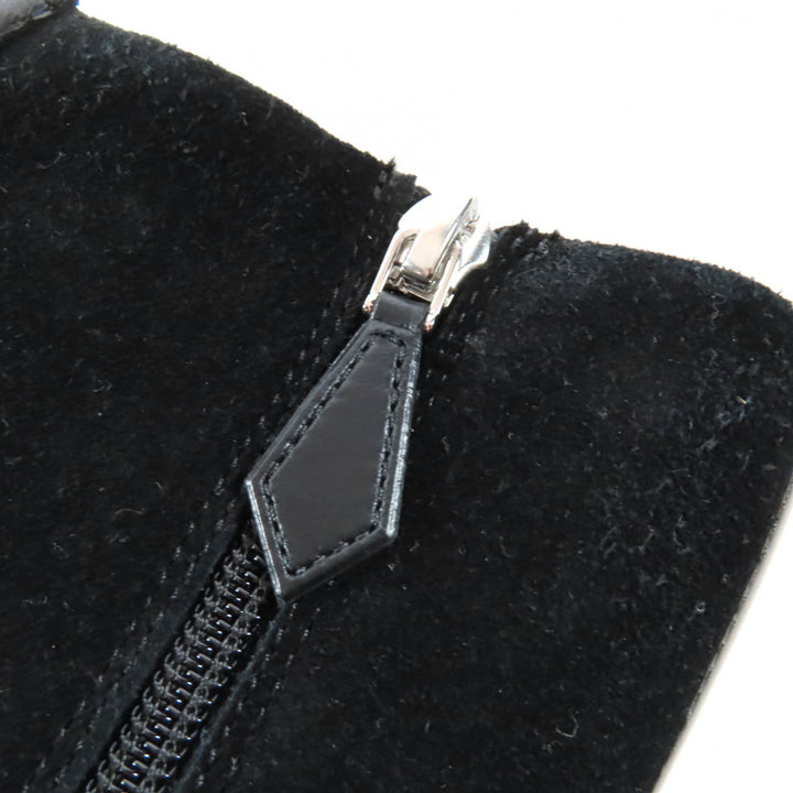 Pristine HERMES High cut sneakers Lace-up H logo side zip black Provence 36