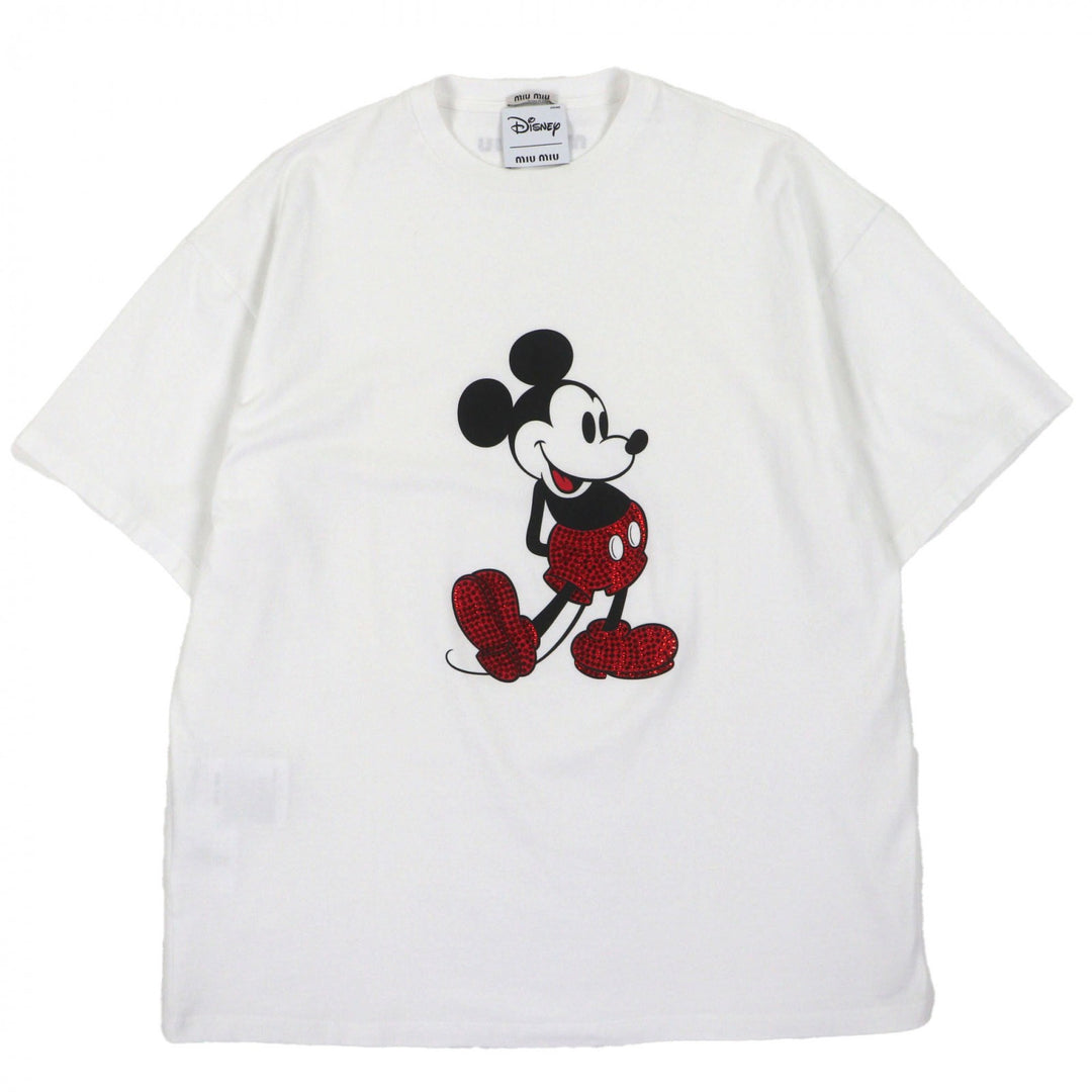 Excellent MIU MIU Disney Short sleeve T-shirt white cotton mens XS MJN320