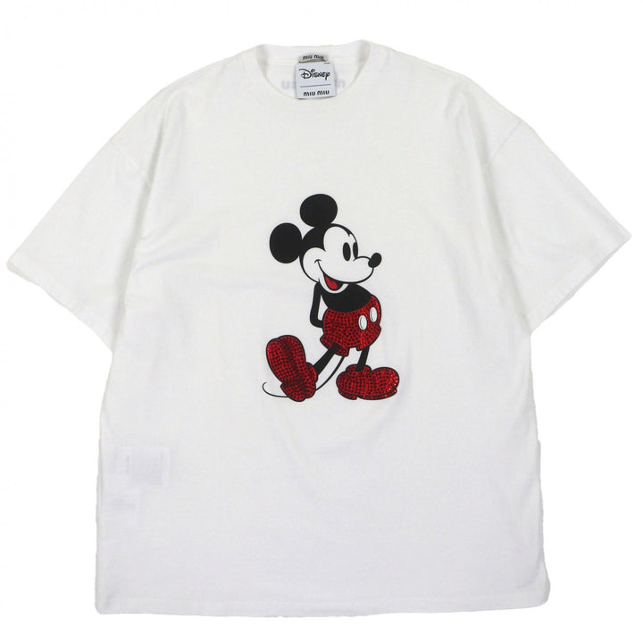 Excellent MIU MIU Disney Short sleeve T-shirt white cotton mens XS MJN320