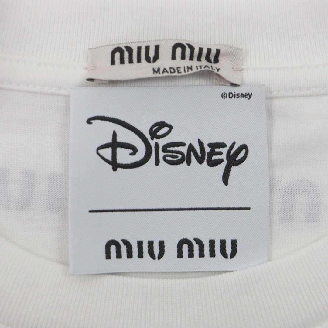 Excellent MIU MIU Disney Short sleeve T-shirt white cotton mens XS MJN320