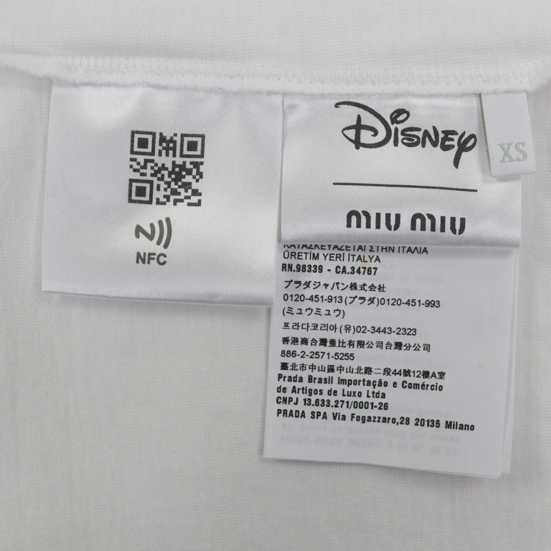 Excellent MIU MIU Disney Short sleeve T-shirt white cotton mens XS MJN320
