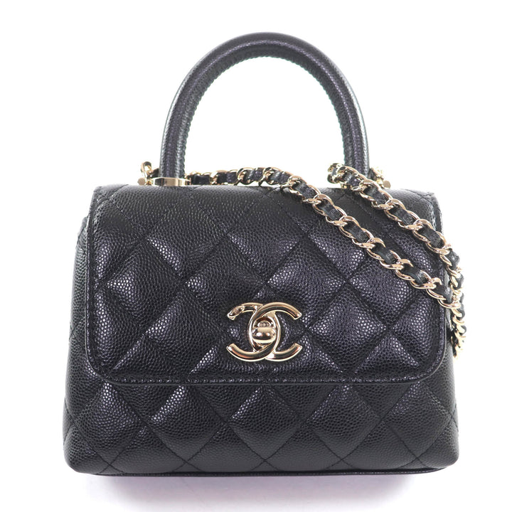 Pristine CHANEL Shoulder Bag Coco Handle Mini black Women AP4244