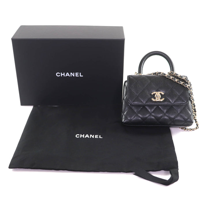 Pristine CHANEL Shoulder Bag Coco Handle Mini black Women AP4244