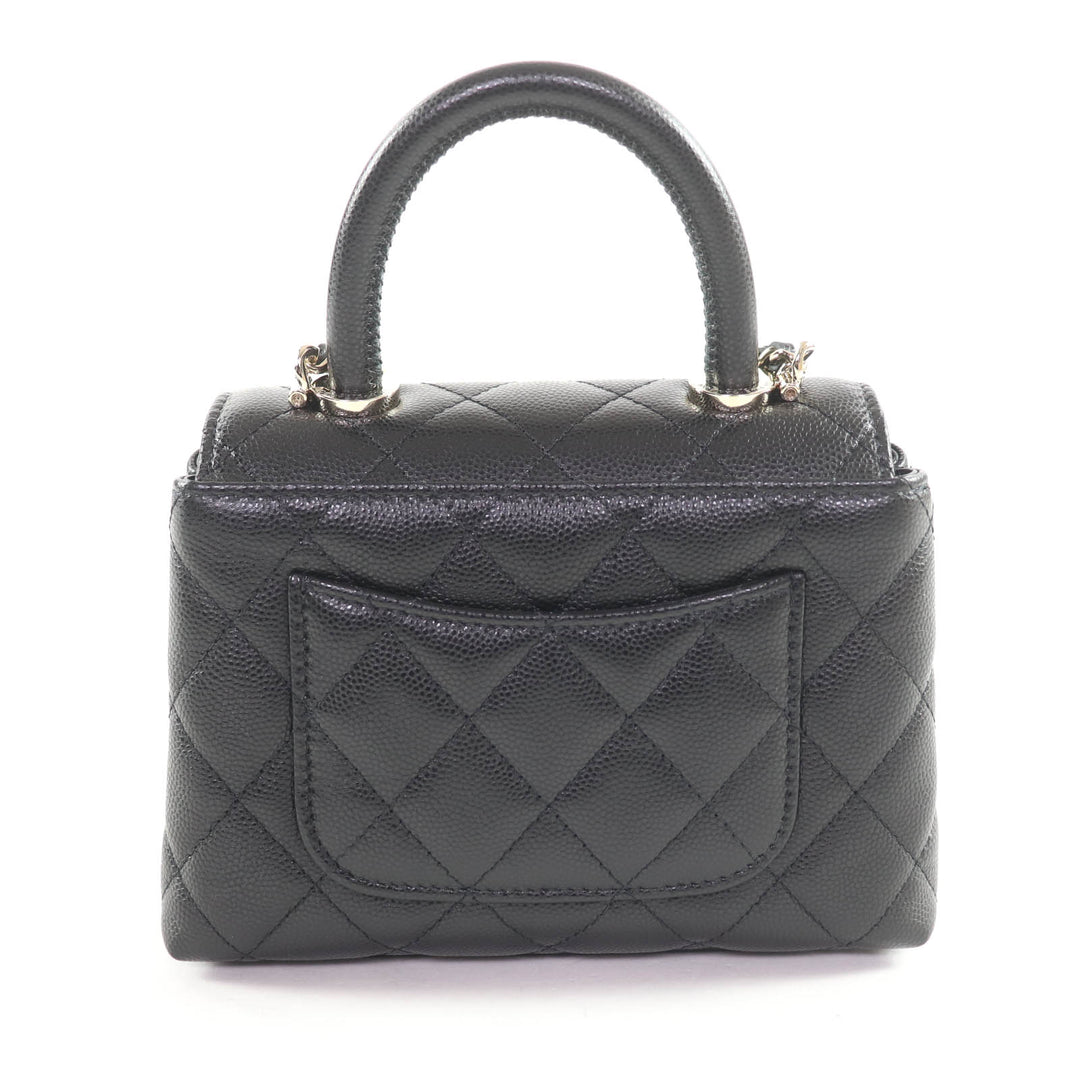 Pristine CHANEL Shoulder Bag Coco Handle Mini black Women AP4244