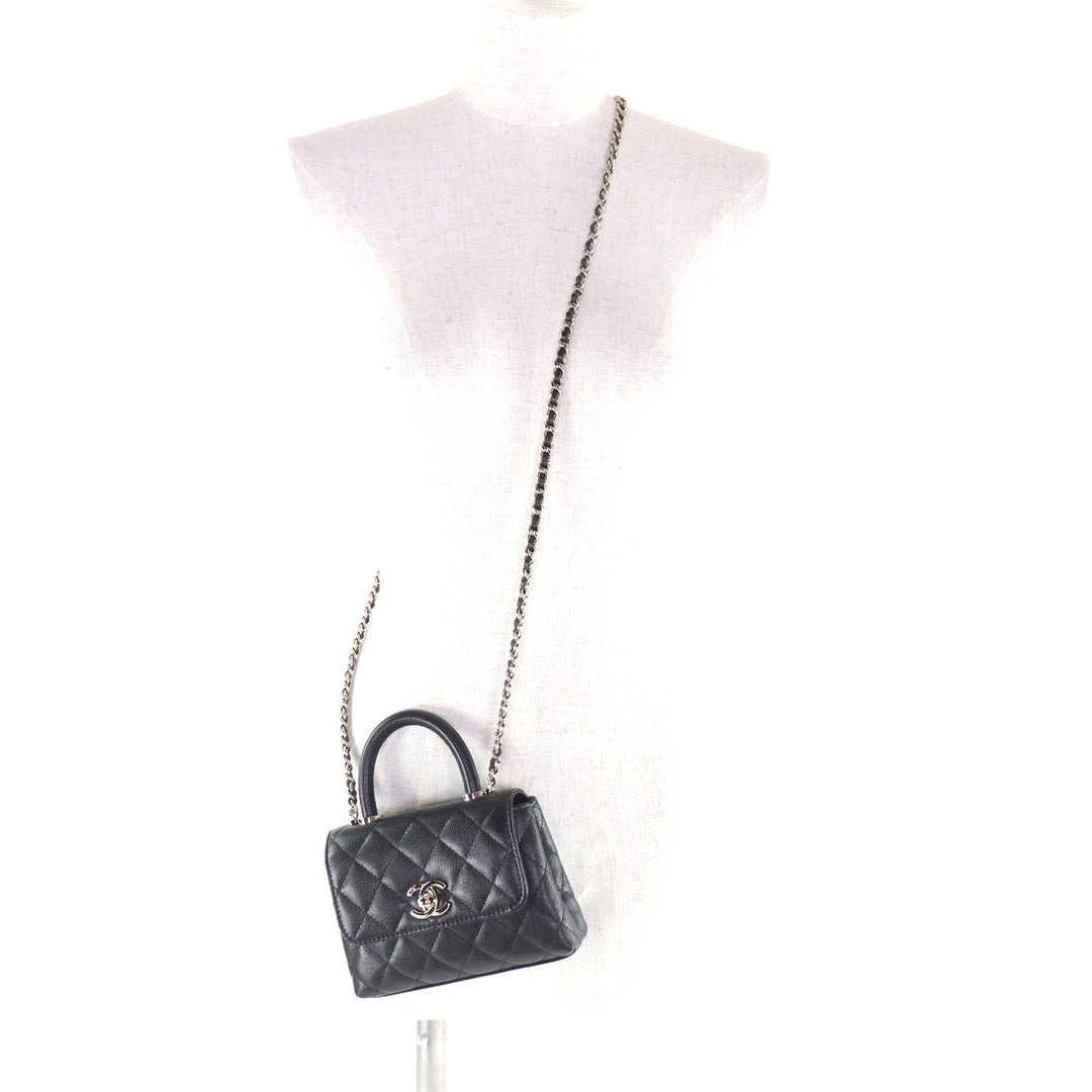 Pristine CHANEL Shoulder Bag Coco Handle Mini black Women AP4244