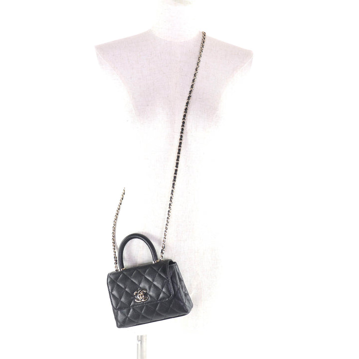 Pristine CHANEL Shoulder Bag Coco Handle Mini black Women AP4244