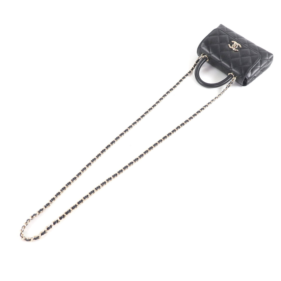 Pristine CHANEL Shoulder Bag Coco Handle Mini black Women AP4244