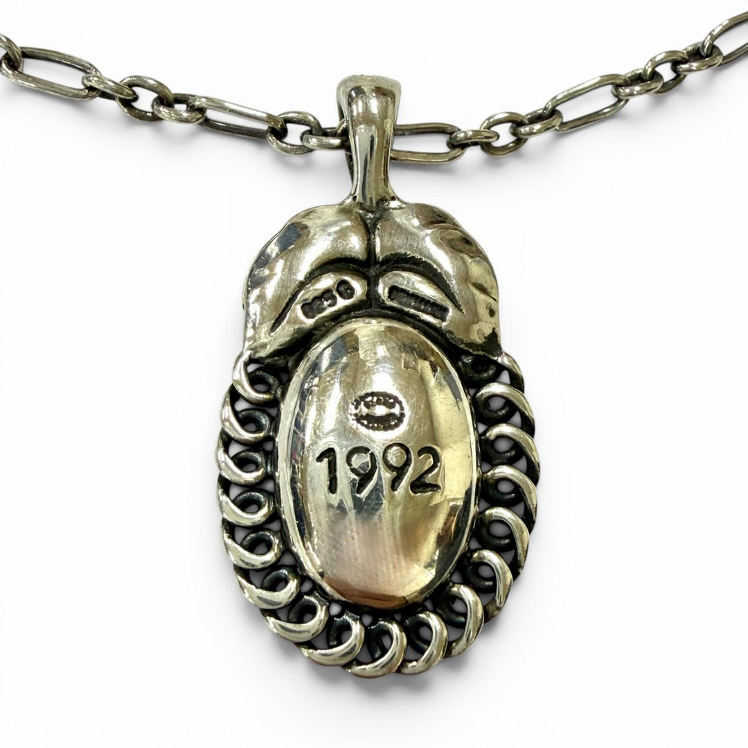 Great Georg Jensen Necklace Heritage Collection Year Pendant Silver 925 1992