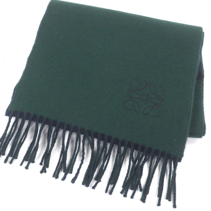 Excellent LOEWE Scarf Anagram logo embroidery Navy wool mens
