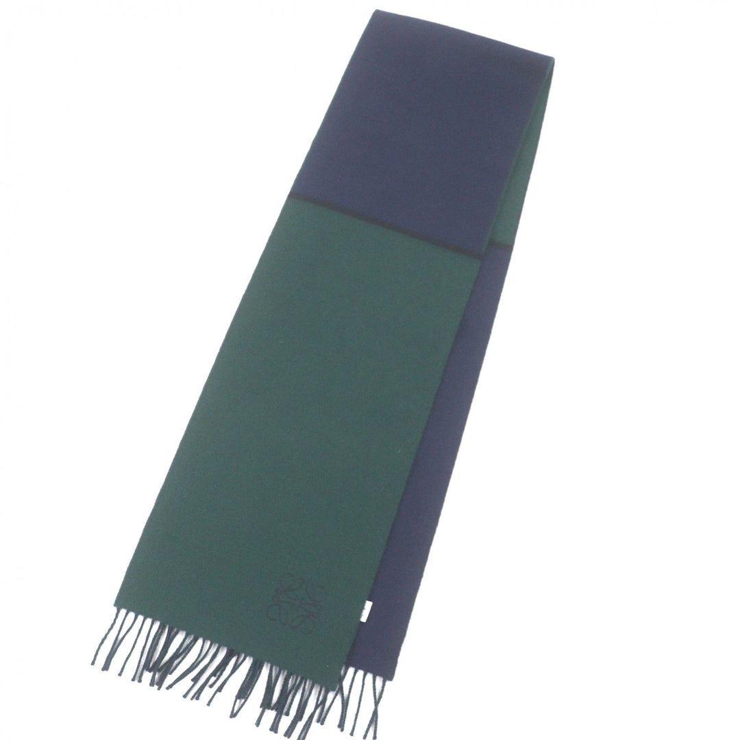Excellent LOEWE Scarf Anagram logo embroidery Navy wool mens