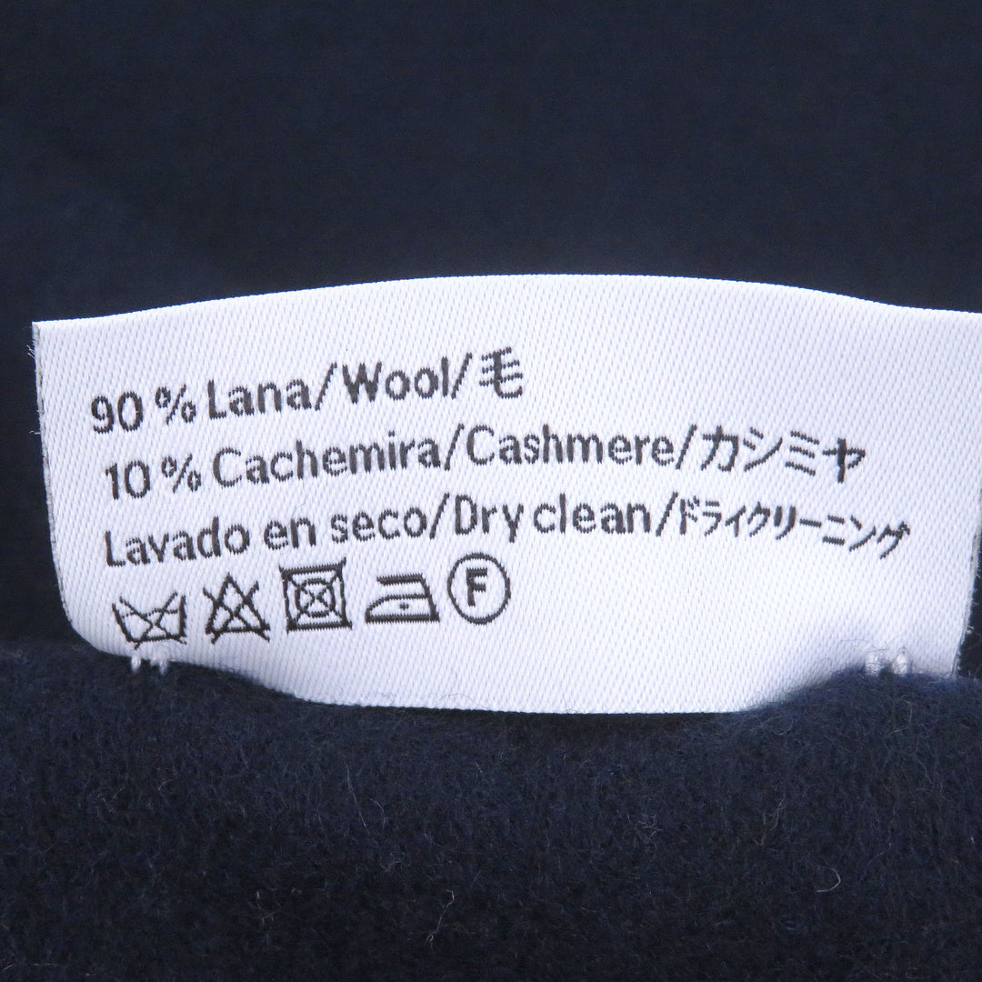Excellent LOEWE Scarf Anagram logo embroidery Navy wool mens