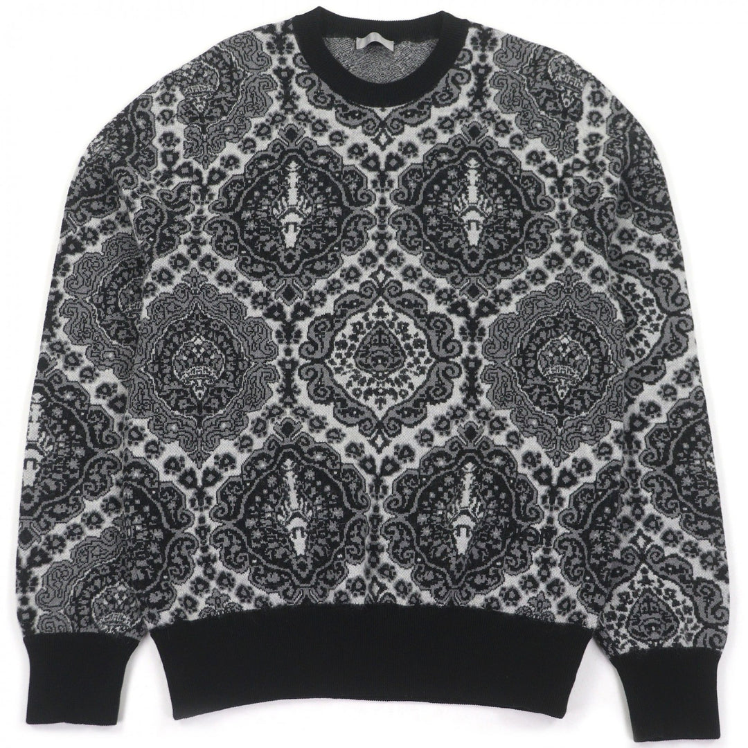 Excellent DIOR sweater Paisley Pattern Crew Neck Mohair Blend Jacquard Knit