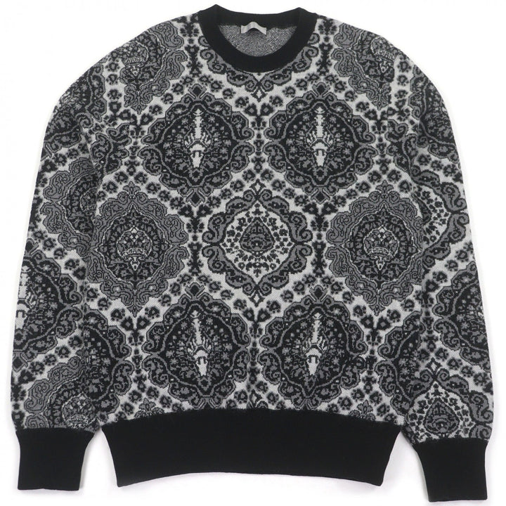 Excellent DIOR sweater Paisley Pattern Crew Neck Mohair Blend Jacquard Knit