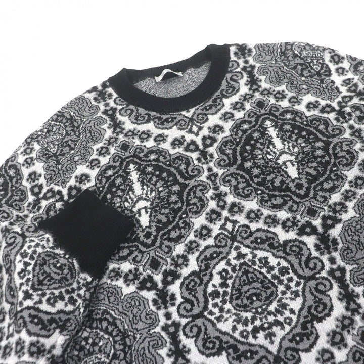 Excellent DIOR sweater Paisley Pattern Crew Neck Mohair Blend Jacquard Knit