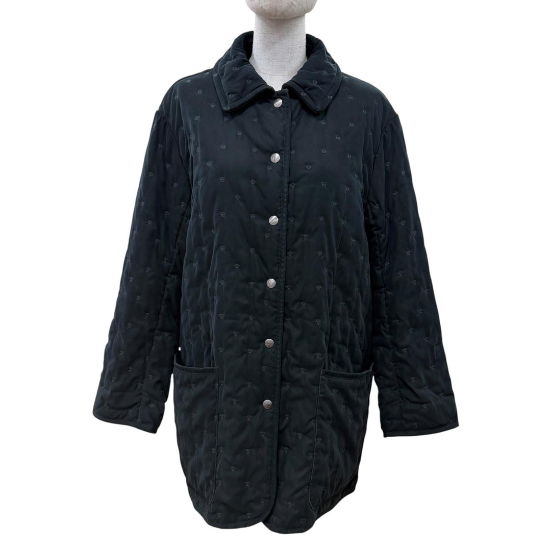 Great HERMES coat Margiela era, Sellier button, padded paddock coat black 36