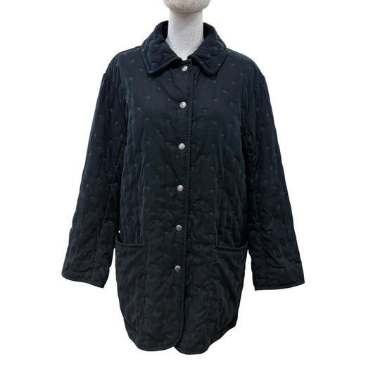 Great HERMES coat Margiela era, Sellier button, padded paddock coat black 36