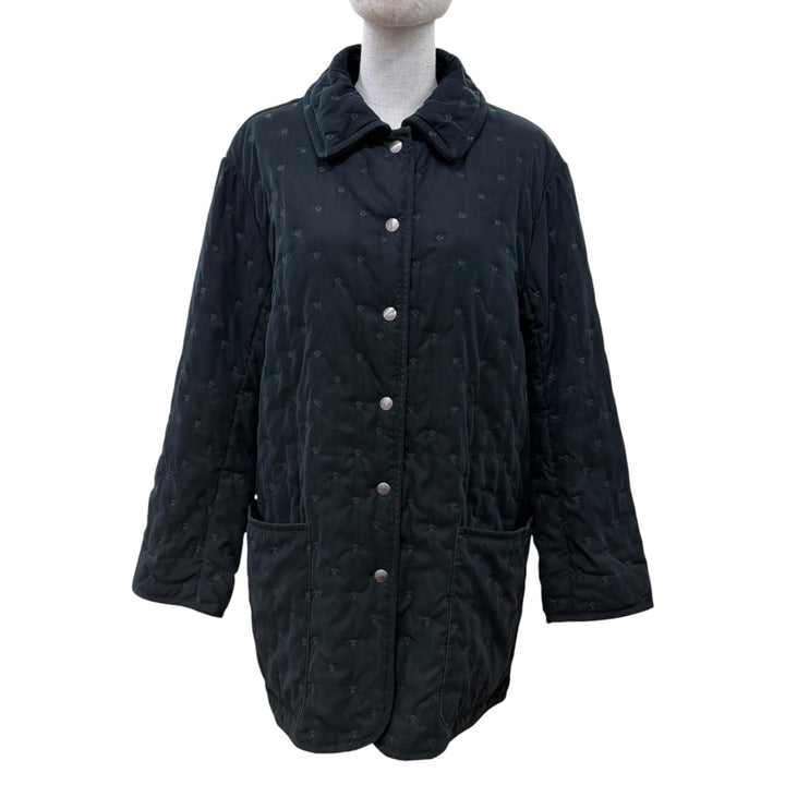 Great HERMES coat Margiela era, Sellier button, padded paddock coat black 36
