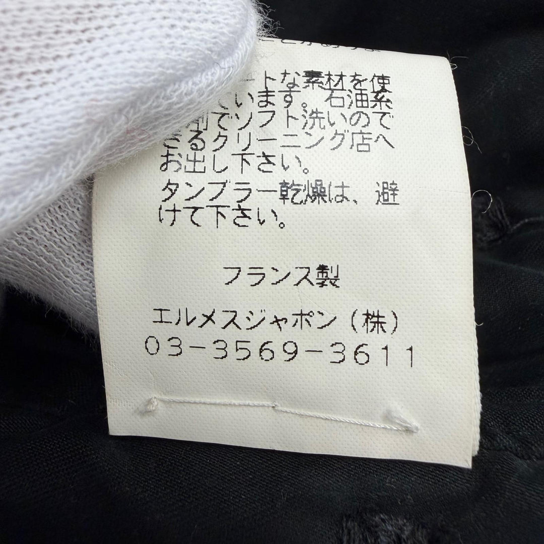 Great HERMES coat Margiela era, Sellier button, padded paddock coat black 36