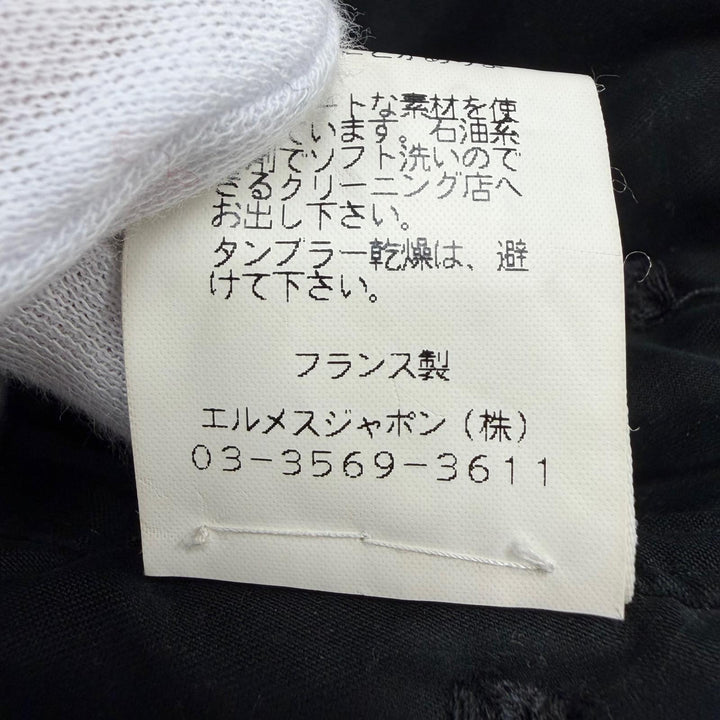 Great HERMES coat Margiela era, Sellier button, padded paddock coat black 36