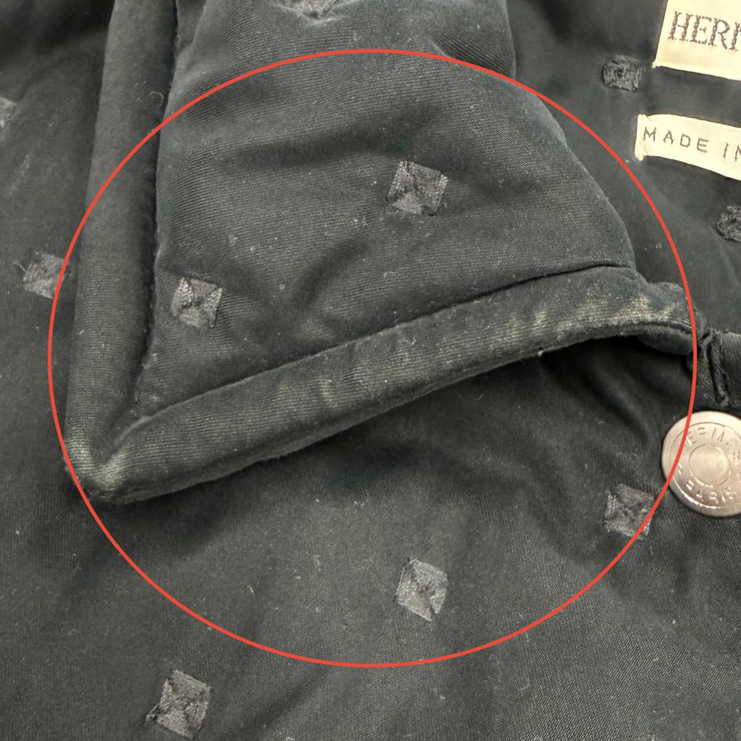 Great HERMES coat Margiela era, Sellier button, padded paddock coat black 36