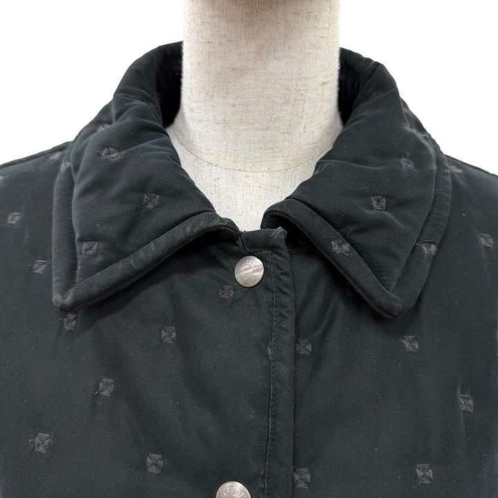 Great HERMES coat Margiela era, Sellier button, padded paddock coat black 36