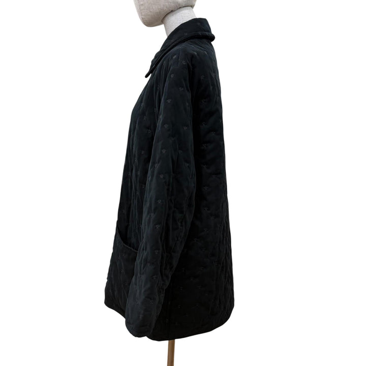 Great HERMES coat Margiela era, Sellier button, padded paddock coat black 36