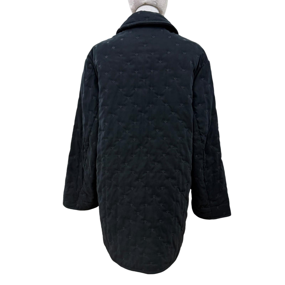 Great HERMES coat Margiela era, Sellier button, padded paddock coat black 36