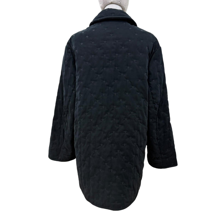 Great HERMES coat Margiela era, Sellier button, padded paddock coat black 36