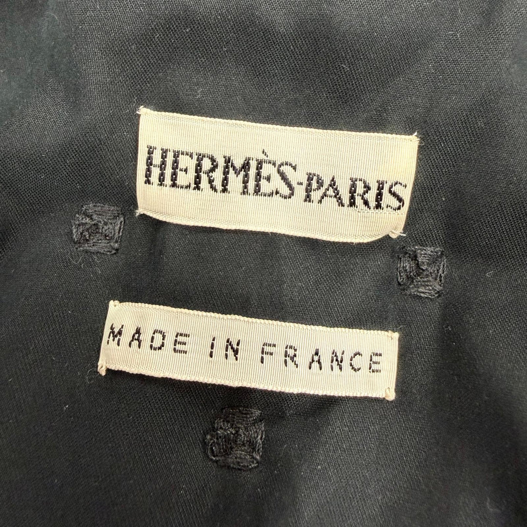 Great HERMES coat Margiela era, Sellier button, padded paddock coat black 36