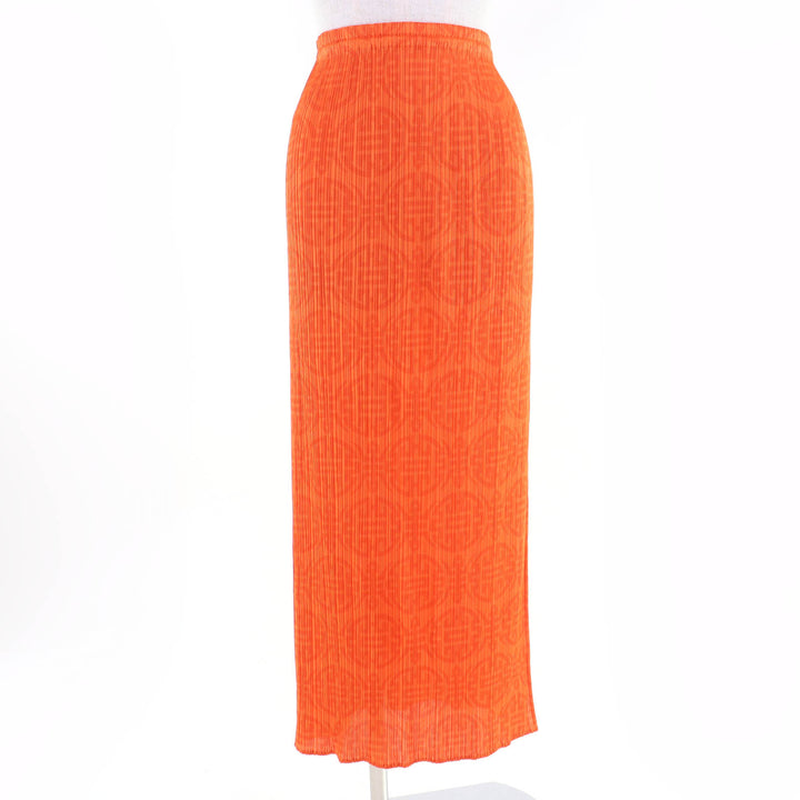 Excellent PLEATS PLEASE two-piece set All-over print design shirt/slit skirt 3