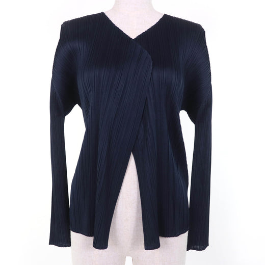 Excellent PLEATS PLEASE cardigan Long sleeve Dark navy Women 3 PP93-JO109
