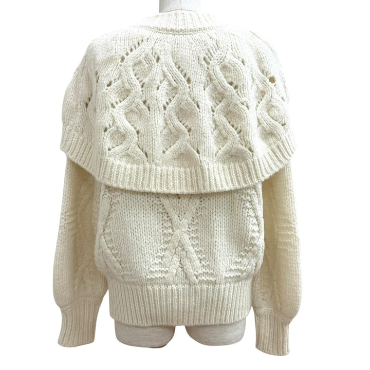 Excellent CHANEL cardigan off white wool Women 38 P71443