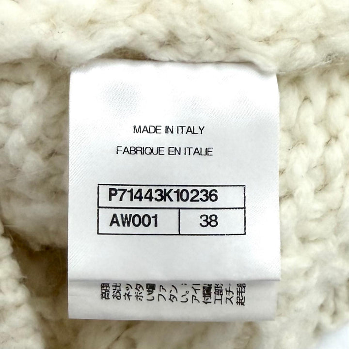 Excellent CHANEL cardigan off white wool Women 38 P71443
