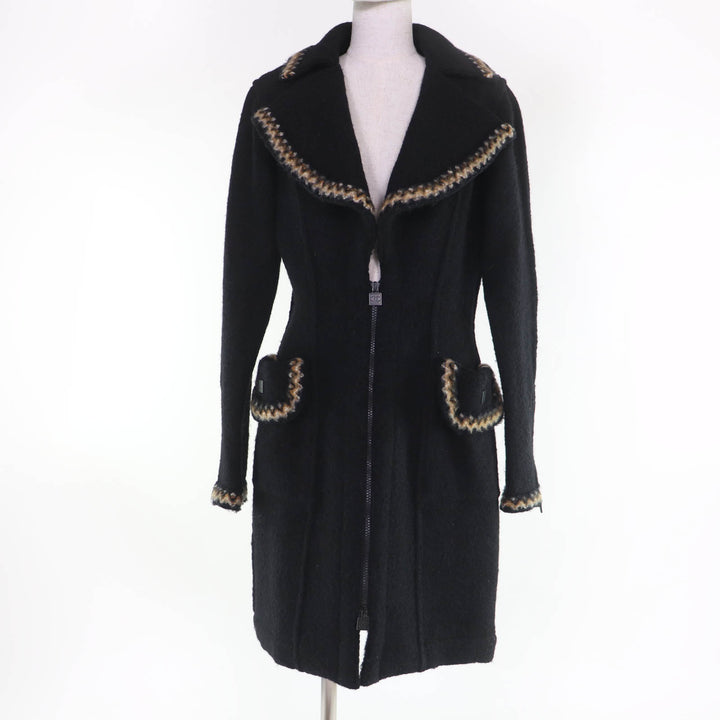Excellent CHANEL coat Sports line COCO Mark ZIP UP Long Length 36 06A P29214