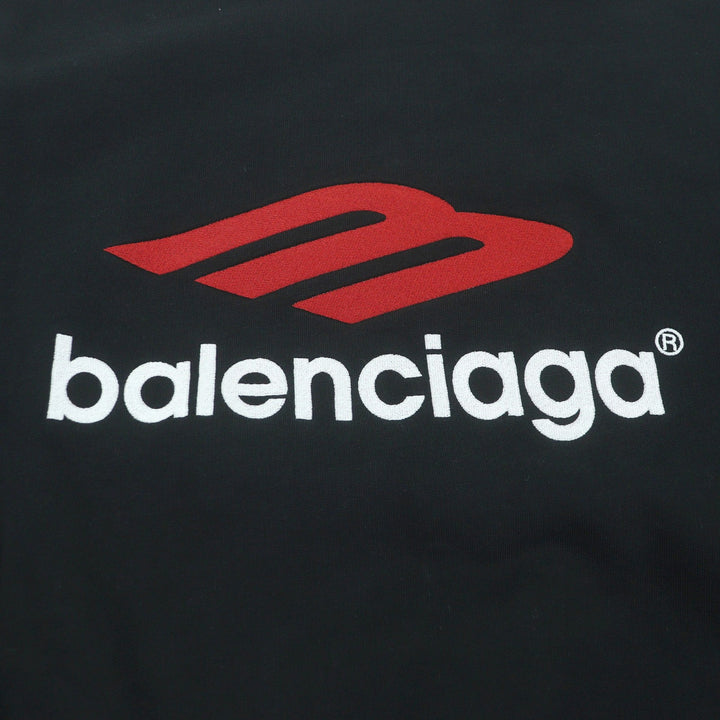 Pristine BALENCIAGA sweat DOUBLE FRONT CREW Tape logo, distressed finish