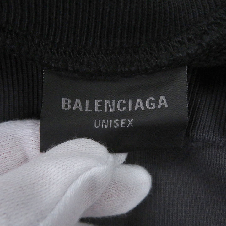 Pristine BALENCIAGA sweat DOUBLE FRONT CREW Tape logo, distressed finish