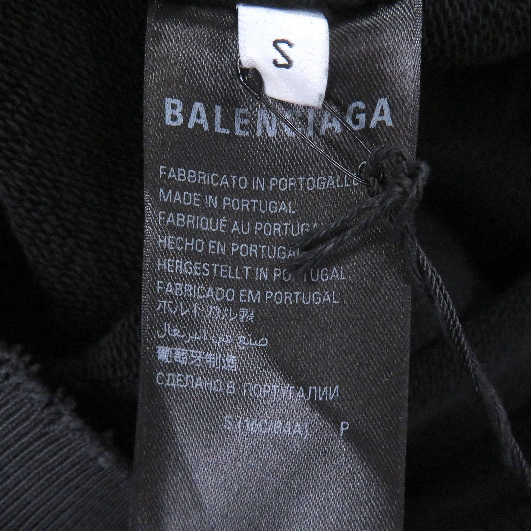 Pristine BALENCIAGA sweat DOUBLE FRONT CREW Tape logo, distressed finish