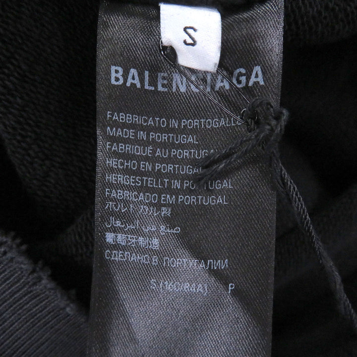 Pristine BALENCIAGA sweat DOUBLE FRONT CREW Tape logo, distressed finish