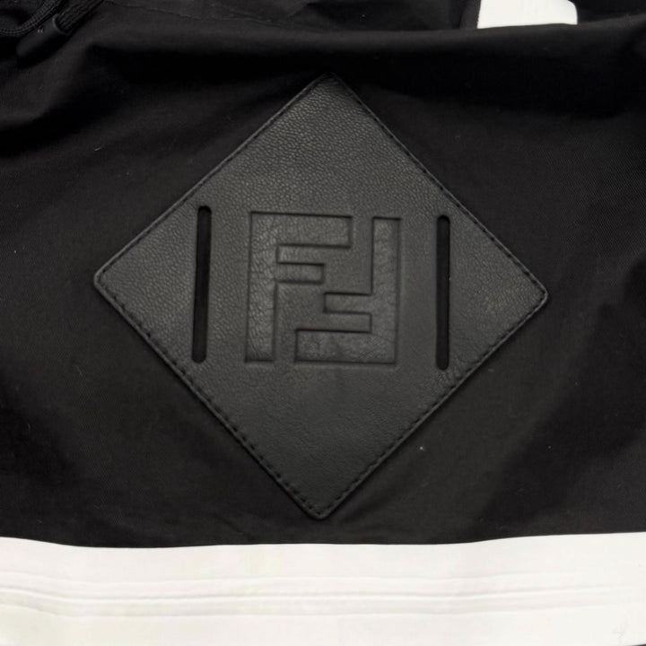 Excellent FENDI coat Reversible tape design tape logo black cotton mens 48