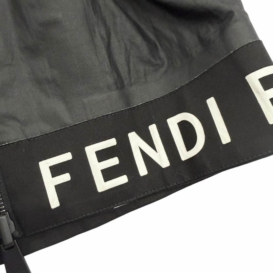 Excellent FENDI coat Reversible tape design tape logo black cotton mens 48